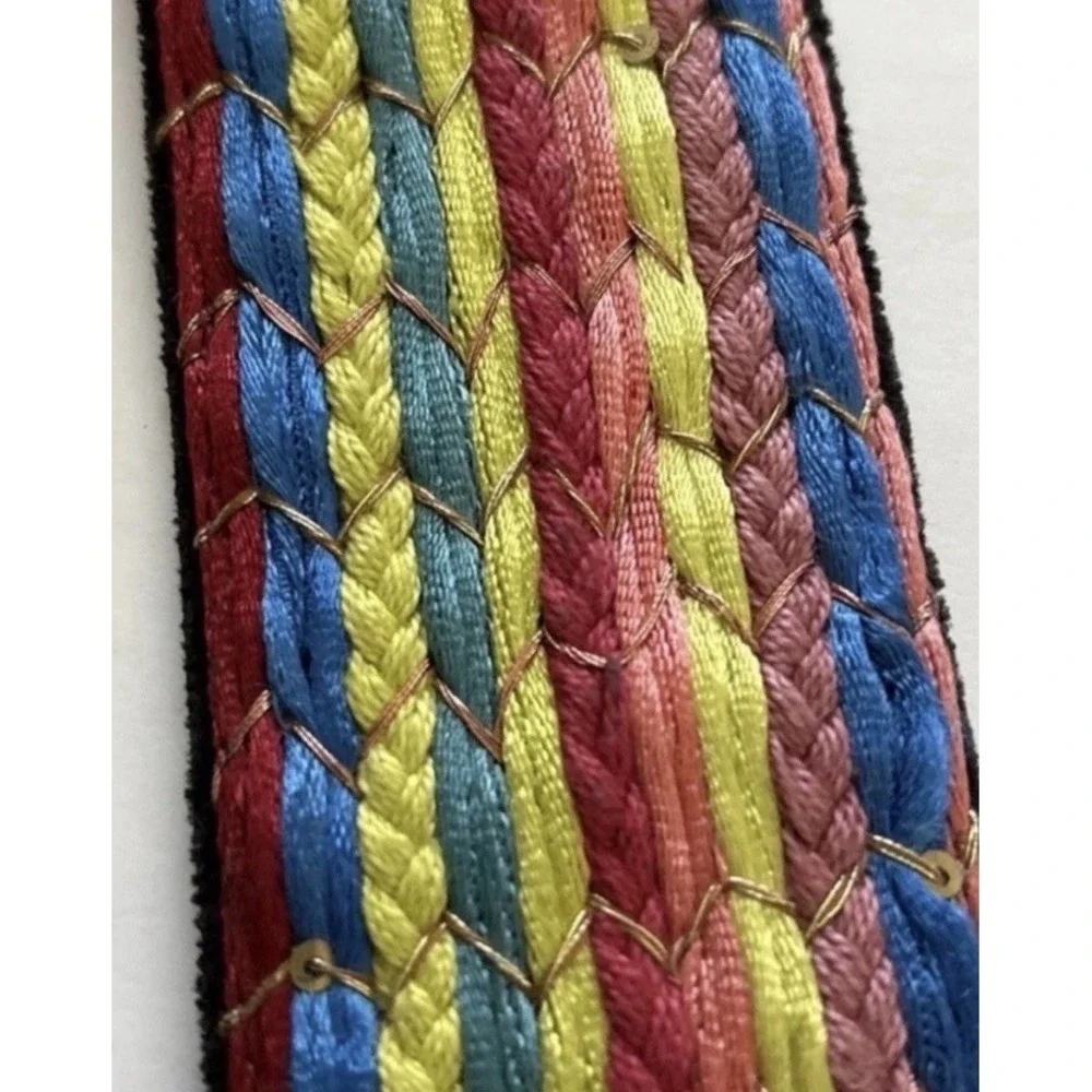 Chicos Margarita Trouser Belt Women Leather Multicolor Braided Boho Waist Medium